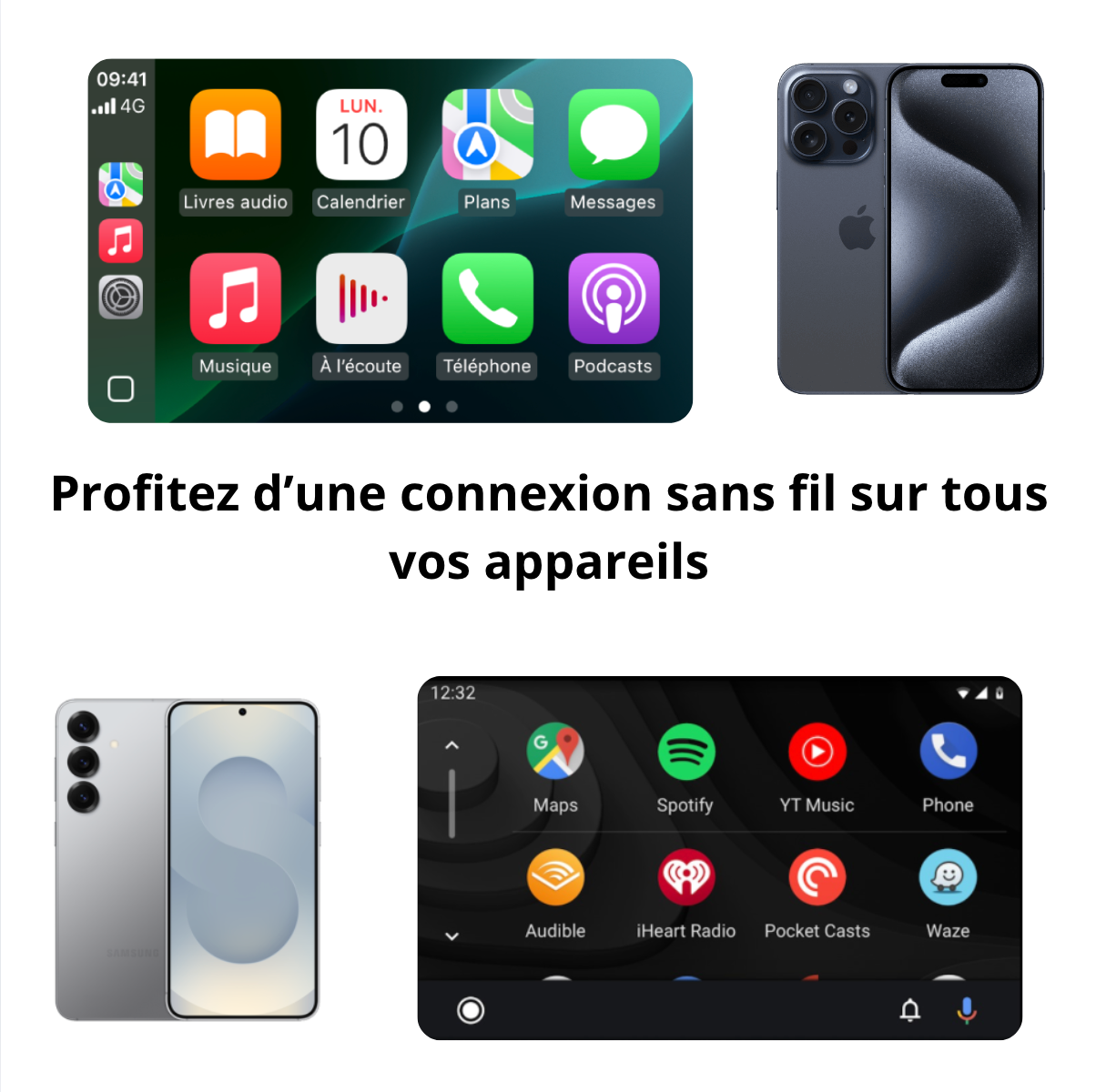 Adaptateur CarPlay et Android Auto sans fil