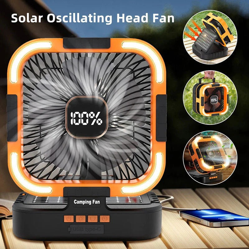 Ventilateur Solaire Extérieur 3-en-1