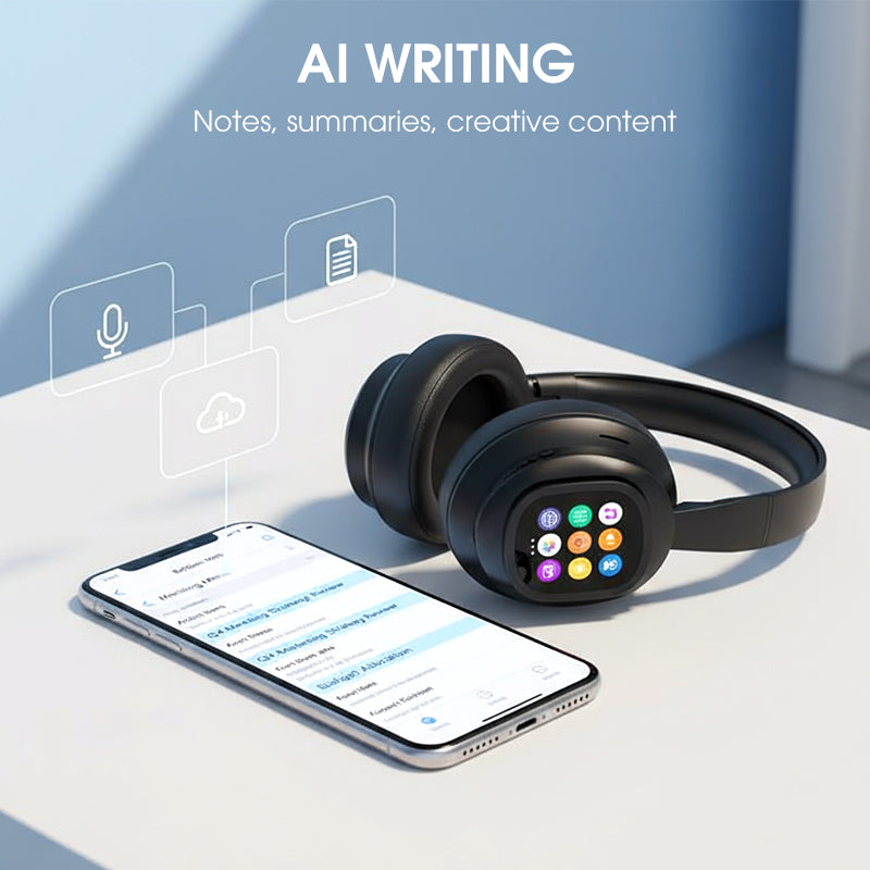 Casque Bluetooth AI avec écran LCD